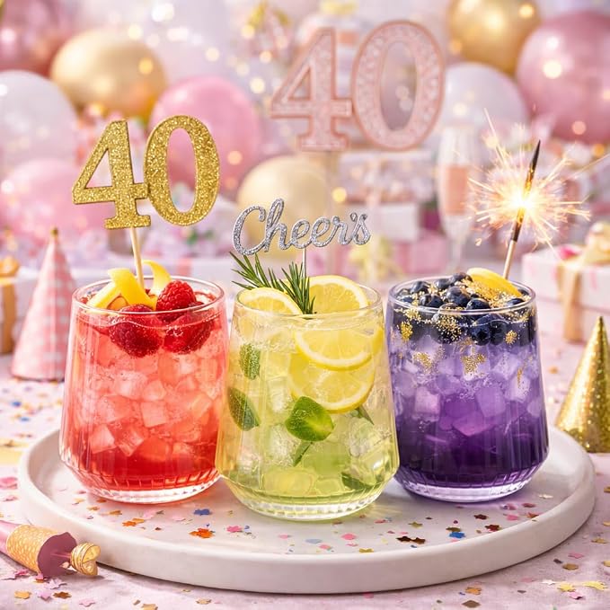 40 Pack 12oz Ribbed Stemless Disposable Plastic Wine Glasses, Shatterproof | BPA-Free Recyclable Reusable Cocktail Champagne Whiskey Cups, Unbreakable Clear PET for Wedding Party Birthday Outdoor Events - Image 5