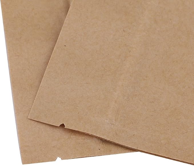 100PCS Brown Kraft Stand-Up Side Gusset Zip Top Lock Bags w/Window 12x22+6cm (4.7x8.6+2.3") - Image 4