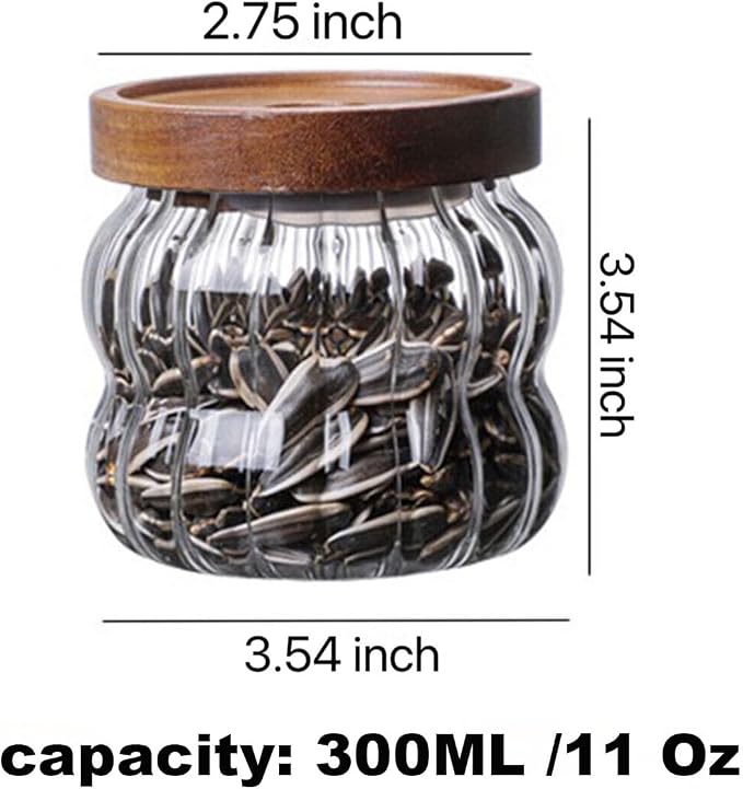 Glass Food Storage Container Jar with Airtight Seal Acacia Wood Lids Clear Glass canister Coffee,Tea,Spice Containers Sugar,Cookies,Nuts,Snack,Candy Jar - Image 3