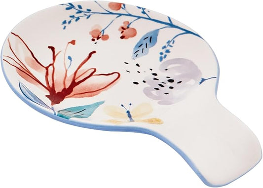 Bico Blossom Symphony Spoon Rest for Stove Top, Ceramic Spoon Holder for Kitchen Counter, Easy to Clean Coffee Spoon Rest Dishwasher Safe, Kitchen Cooking Utensil Rest for Ladles Spatula by Bico