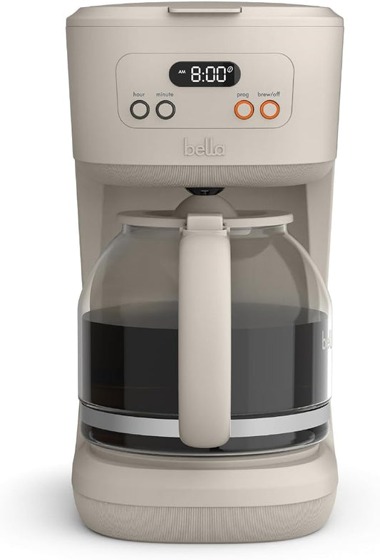 BREW 12-Cup Programmable Coffee Maker with No-Drip Glass Carafe, Oatmilk by bella