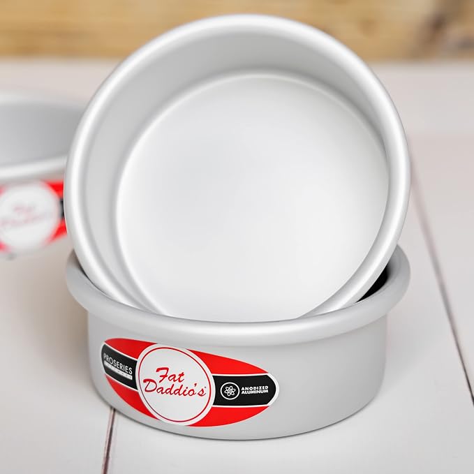 Fat Daddio's PRD-33SET Anodized Aluminum Round Cake Pans, 3 x 3 inch, Set of 2 - Image 5