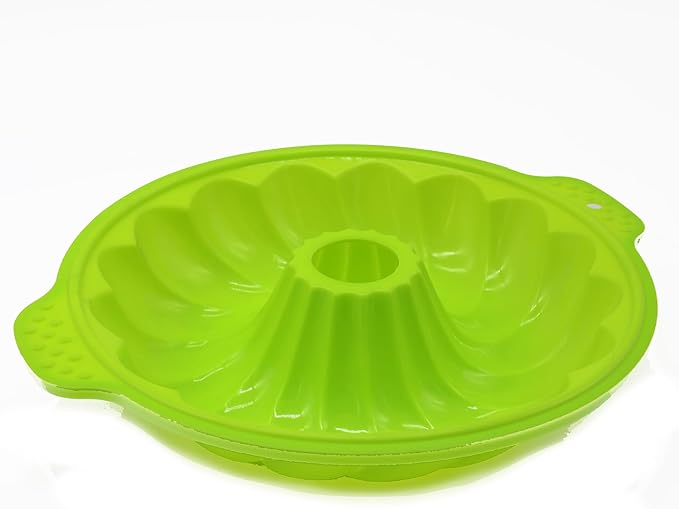 X-Haibei 10-Inch Round Silicone Cake Mold with Decorative Ears – Shallow Pan for Donut, Gelatin, Jello, Chocolate Baking