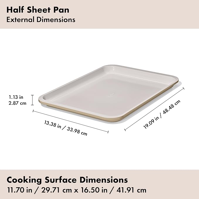 OXO Good Grips Non-Stick Pro Ceramic Coated Metal Bakeware Half Sheet Pan – Biscuit - Image 7