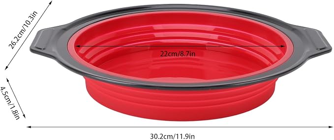 Cake Baking Pan, Silicone Cake Pan Foldable Press Type Quick Release Round Baking Pan for Layer Cake Cheese Cake Chiffon Cake (Red) - Image 4