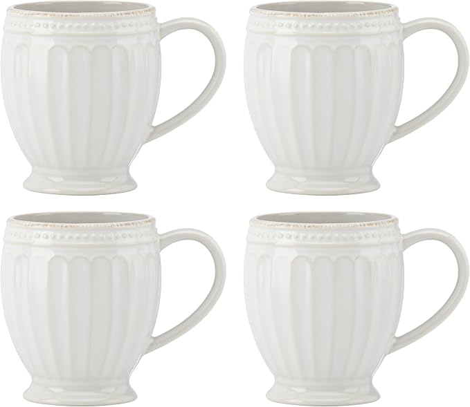 Lenox 895722 French Perle Groove Mugs, Set Of 4 by Lenox