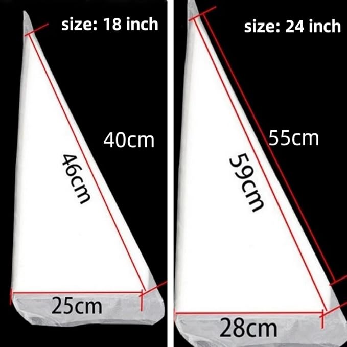 24 Inch Extra Large Piping Bags Disposable, Thickened 100Pcs Disposable Clear Plastic Icing Piping Bags, Food Grade Cake Decorating Bags for Dessert, Pastry, Cookies, Cupcake Decorating