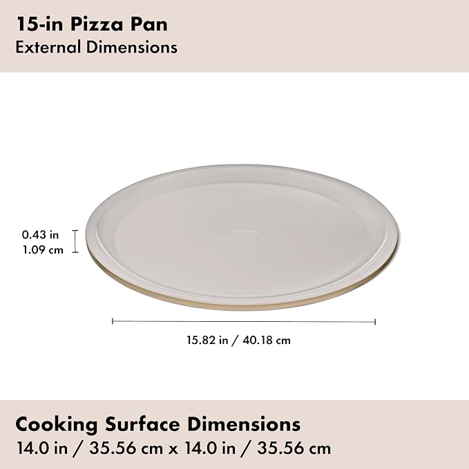 OXO Good Grips Non-Stick Pro Ceramic Coated Metal Bakeware 15” Pizza Pan – Biscuit - Image 7