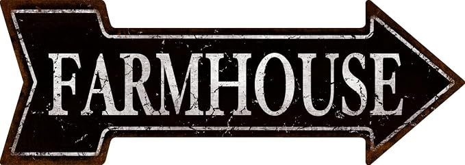 Mukuko Farmhouse Wall Decor - Farmhouse Sign 6" x 18" - Arrow Tin Metal Sign Wall Decor for Living Room, Home Sign Wall Decor, Country Decor for Home, Signs for Home Wall Decor by Mukuko