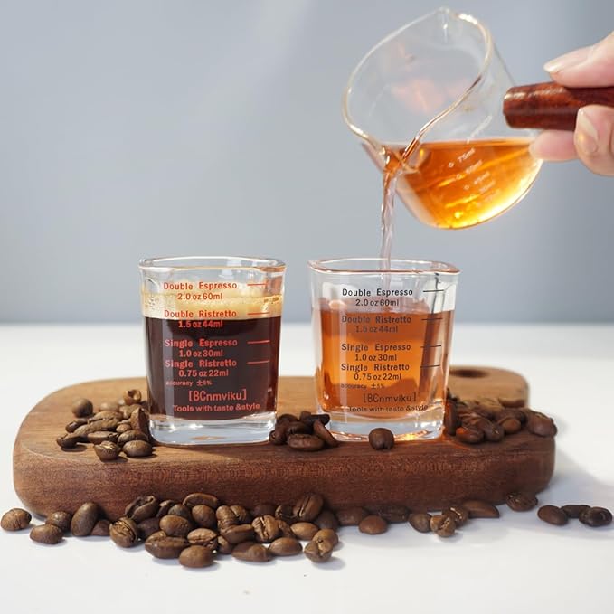 Espresso Shot Glass Liquid Heavy Sturdy Shot Glasses Measuring cup Wine Glass 1 Pack 2oz/60ml By BCnmviku(Sturdy 1Pack)