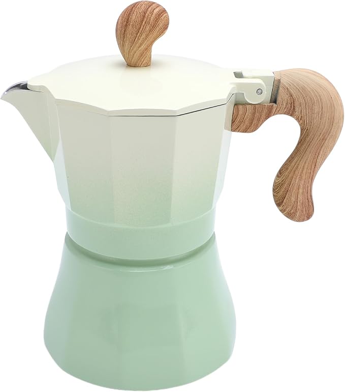 Kavolet Stovetop Coffee Maker Pot Maker 150ml Aluminum Single Valve Coffee Machine placeholder with Rapid Even Heating for Lovers Beginners (Gradient Green) - Image 5