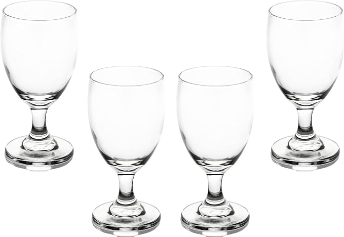Water Glasses Set of 4 – 10 Ounce Modern Cocktail Goblets, Perfect Drinking Glasses for Wine, Cocktails and More – Elegant Glassware for Parties and Daily Use by GiftsPlaza