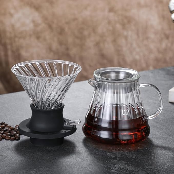 BeeCa Clever Coffee Dripper｜One-Touch Switch Control｜French Press Soak & Fast Release｜Borosilicate Glass+BPA-Free｜Easy Clean Hybrid System for Beginners