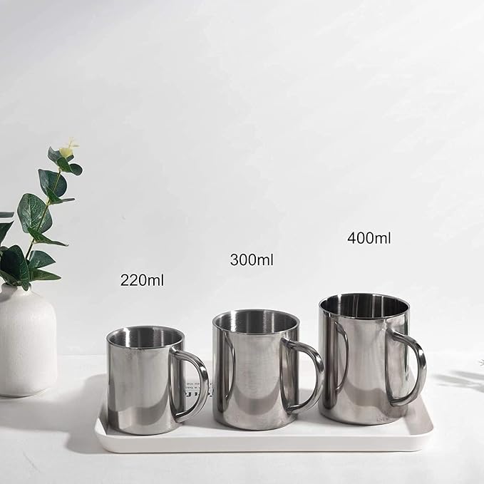 IMEEA Small Espresso Mug 7.5oz Double Wall Stainless Steel Cups, Set of 2 - Image 6