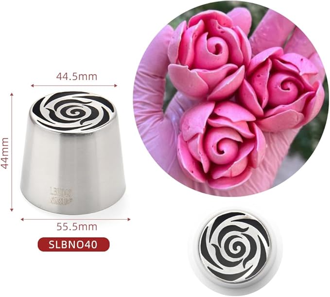 5 Pieces Stainless Steel Extra Large Russian Piping Tips Set,Flower Icing Nozzles with 1 Cleaning Brush for Making Marshmallows,Cupcakes Bouquet,Cream Baking Tools