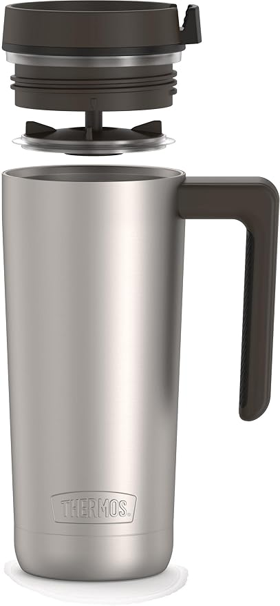 THERMOS ALTA SERIES Stainless Steel Mug 18 Ounce, Matte Steel/Espresso Black - Image 5