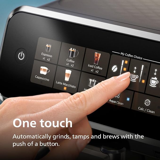 Philips 3300 Series Fully Automatic Espresso Machine with LatteGo Milk System and integrated grinder, 6 Hot & Iced Coffee Pre-Sets, 40% Quieter SilentBrew, 15-Bar Pressure, Glossy Black (EP3341/50) - Image 3
