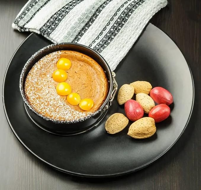 4 Pack Small Springform Cheesecakes Pan 4 Inch Mini 50Pcs Parchment Paper | Carbon Steel Cake Round Tins Leakproof Nonstick Removable Bottom Bakeware for Pie Pizzas and Quiches Baking Mold Set - Image 5