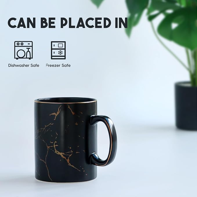 harebe 24 OZ Ceramic Extra Large Black Coffee Mug with Handle,Oversized Hot Tall Latte Mugs,Dishwasher Safe Big Capacity Giant Mug for Men Women - Image 3