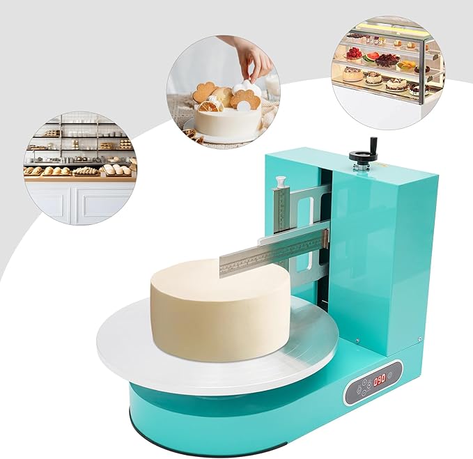 Electric Cake Decorating Machine Cream Coating Spreading Smooth Machine Surface Scraper for 4-16inch Cakes, 0-320RPM Adjustable Rotating Speed
