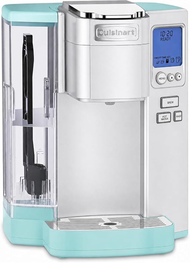 Cuisinart Coffee Maker, Single Serve 72-Ounce Reservoir Coffee Machine, Programmable Brewing & Hot Water Dispenser, Stainless Steel, Robins Egg Blue by Cuisinart