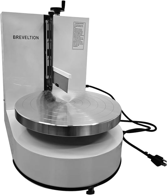 Electric Cake Decorating Machine Cream Coating Spreading Smooth Machine Surface Scraper for 4-12inch Cakes Adjustable Rotating Speed White