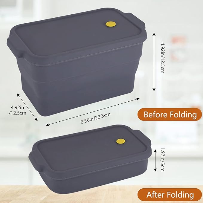 Silicone Collapsible Bread Loaf Pan with Lid – Flexible Foldable Baking Mold for Bread, Cakes, Brownies, and Cheesecakes, Easy Storage for Kitchen