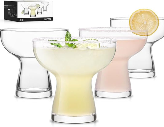 Martini Glasses Set of 4, 10oz, Coupe Cocktail Glasses for Margarita | Manhattan, Cosmopolitan, Espresso, Home Bar, Evening Parties, Birthdays, Housewarming Gift by LUNAMANTHA