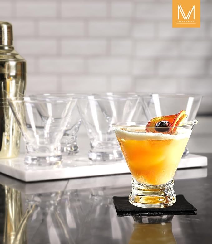 Martini Glasses Set of 6, 8oz Coupe Cocktail Glasses for Margarita | Manhattan, Cosmopolitan, Espresso, Home Bar, Evening Parties, Birthdays, Housewarming Gift - Image 4