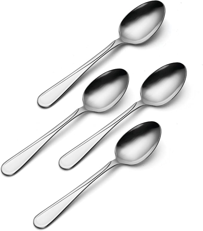 Oneida Flight Dinner Spoons Silverware Set for 4, Flatware | 18/0 stainless steel, mirror finish | dishwasher safe | great for soup or everyday dining, cutlery set - Image 2
