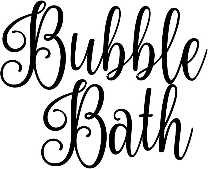 Bubble Bath 5w x 4h Label | Bathroom Organization | Die Cut Vinyl Decal | Black Fancy Font (Sticker Only) by MinglewoodTrading