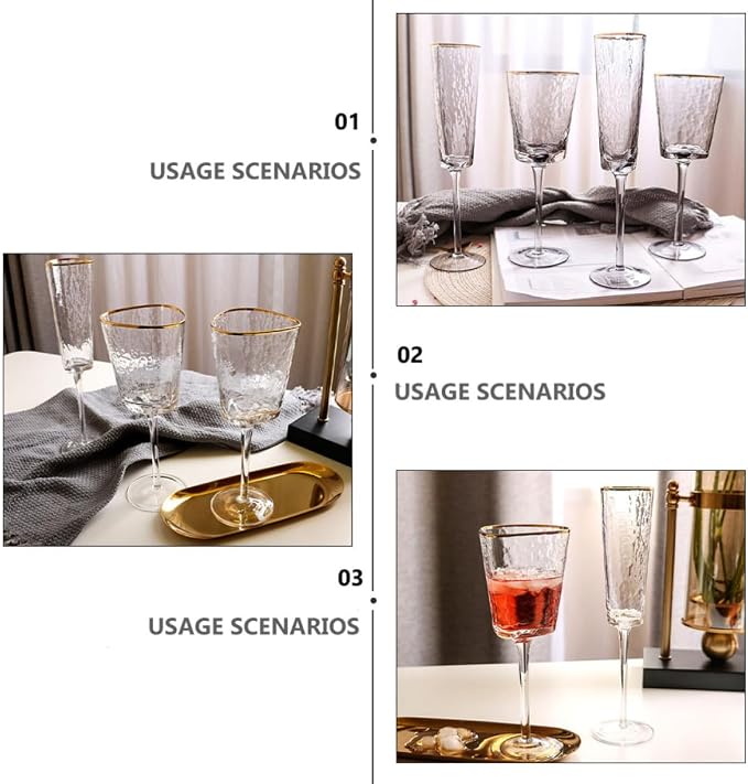 GANAZONO Stylish Golden Glass Sparkling Wine Cup for Wedding Toasting and Party Supplies, Elegant European Style Glassware with No Discoloration for Storing Whiskey - Image 7
