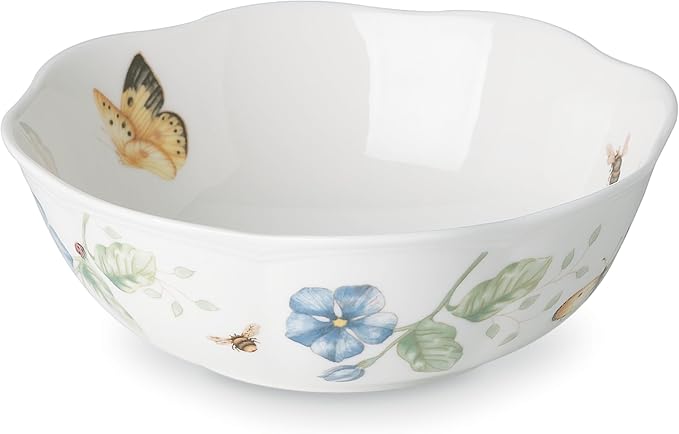 Lenox Dinnerware Sets, Butterfly Meadow 4-Piece All-Purpose Bowls Set, 20 Oz Capacity, 2.3 x 6.25-Inch, Service For 4, Porcelain Bowls, Microwave And Dishwasher Safe, Dishes (White, 4 Pieces) - Image 2