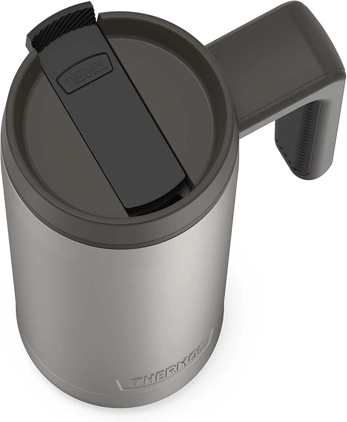 THERMOS ALTA SERIES Stainless Steel Mug 18 Ounce, Matte Steel/Espresso Black - Image 4