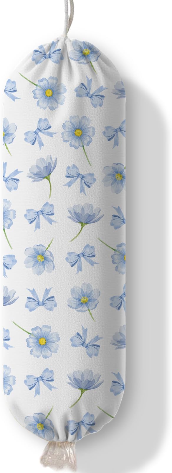 Plastic Bag Holder Dispenser, Plastic Grocery Bag Organizer & Wall Mount Paper Trash Bags Saver Storage for Kitchen Home Pantry Decor - Blue Floral Shopping Bags Storage Dispenser by Ialtsidws