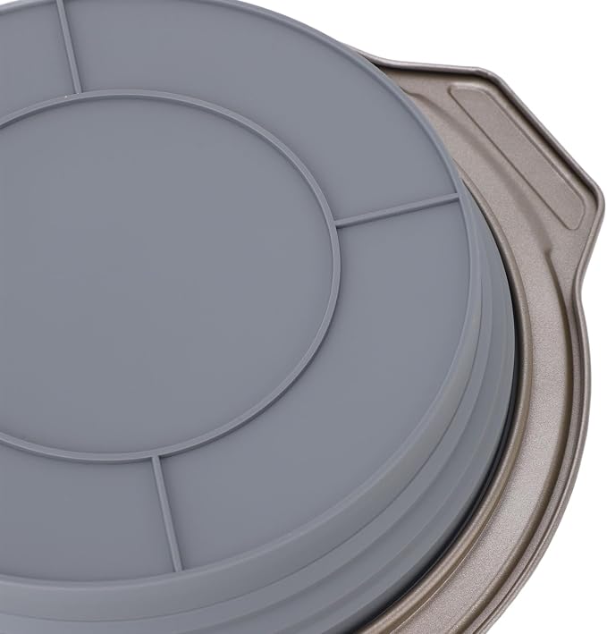 Silicone Cake Pan, Foldable Cake Pan Press Type Quick Release Heat for Layer Cake (Grey) - Image 8