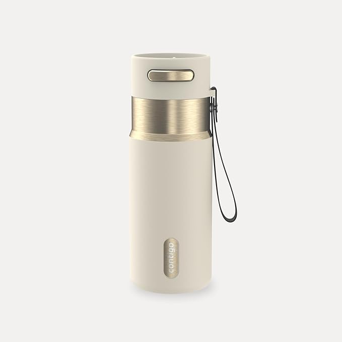 Contigo AutoSeal 16 oz Stainless Steel Vacuum-Insulated Water Bottle with Leakproof Push-Button Spout & Lock, Carry Strap, BPA-Free & Lead-Free, Dishwasher Safe - Image 2