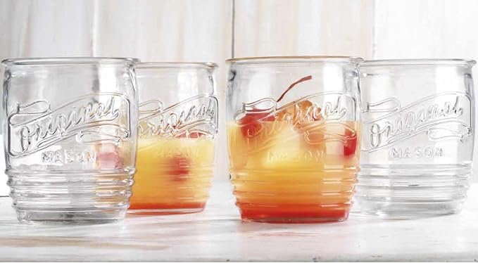 Glaver's Original Mason Set of 8 Drinking Glasses 4-20 Oz Highball Glasses, and 4-13 Oz Whiskey Glass Cups For Everyday Home Use Water, Beer, Juice, Cocktail. - Image 6