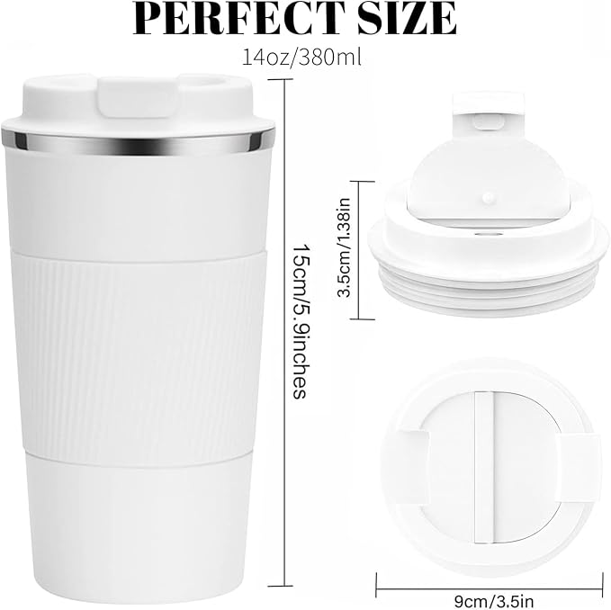 Insulated Travel Coffee Mug, Stainless Steel Coffee Cup with Leakproof Lid | Double-wall insulation keeps drinks hot or cold for hours, with a leakproof lid and portable stainless steel design - Image 3