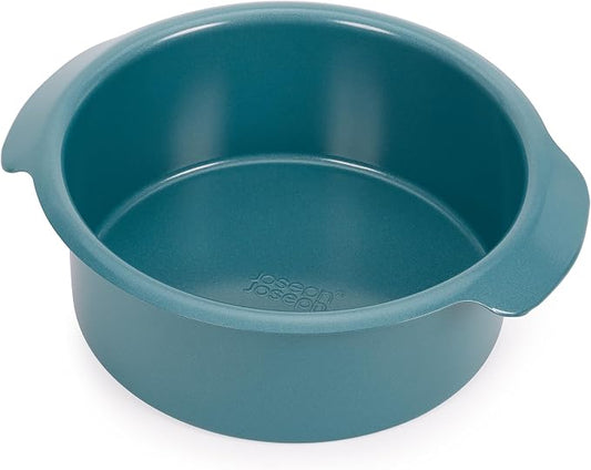 Joseph Joseph Nest™ Bake Non-Stick Round Cake Pan, 7.8in, Carbon Steel, Easy-Pull Handles, Stackable, Space-Saving Design, 10-Year Guarantee by Unknown