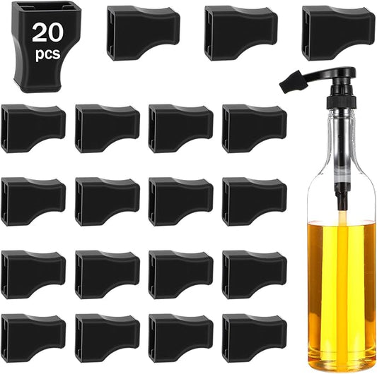 20 Pcs Coffee Syrup Pump Tip Covers Black Silicone Pourer Caps Dispensing Pumps Fits Syrup Pump Dispenser Oil Liquor Bottles, Preserve Freshness, Prevent Drips, Flavored Coffee Syrups Tip Cover