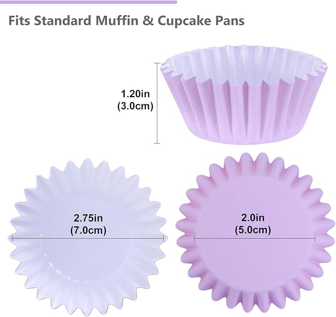 Caperci Heavy Duty Standard Purple Cupcake Liners 150 Counts - Grease-Resistant Paper Muffin Baking Cups, Odorless, No Muffin Pan Needed, Easily Peels (Orchid Bloom) - Image 5
