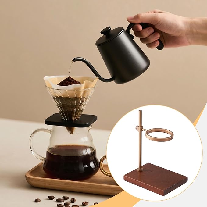 Coffee Dripper Stand Multifunction Reusable Wooden with Base Decorative Pour Over Dripper Portable Drip Coffee Stand