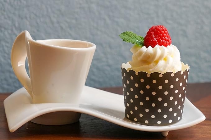 Paper Baking Cups (Polka Dots), Greaseproof Disposable Cupcake Liners (Black, Large Cups (50-Pack)) - Image 3