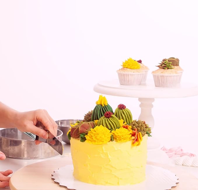 Offset Spatula Set with Dough Scraper and Cake Scraper Set, Stainless Steel Cake Icing Spatula for Baking, Professional Cake Decorating Spatula Icing Spreader with 6", 8", 10" Blade