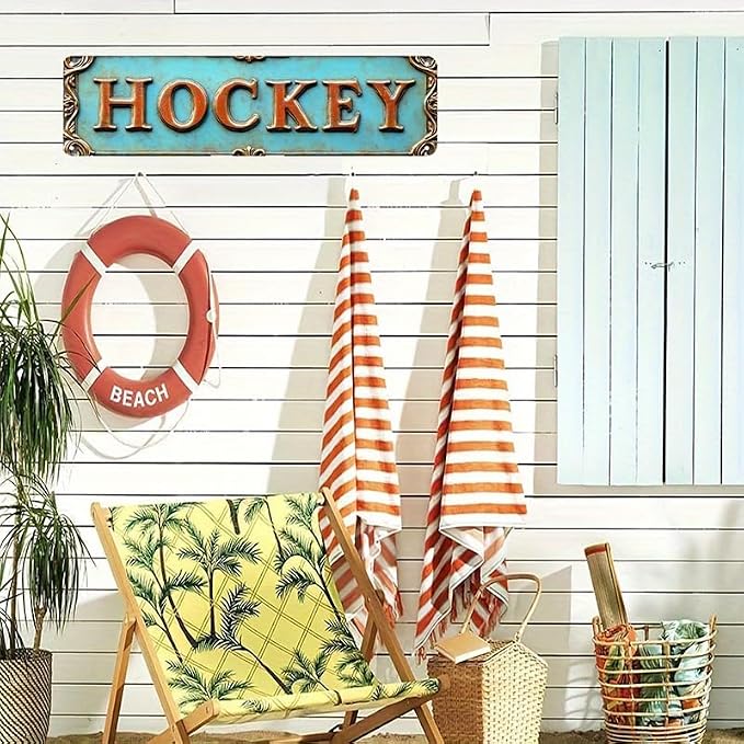 Bar Sign Bar Gifts Vintage Metal Wall Decor Sign"HOCKEY" Street Sign Funny Man Cave Decor Accessories for Home, Bar, Bathroom, Bedroom 4 X 16 inches - Image 2