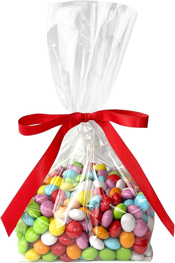 Morepack Gusseted Flat Bottom Cellophane Bags 4x4x10 In 50Pcs | with Paper Insert by Morepack
