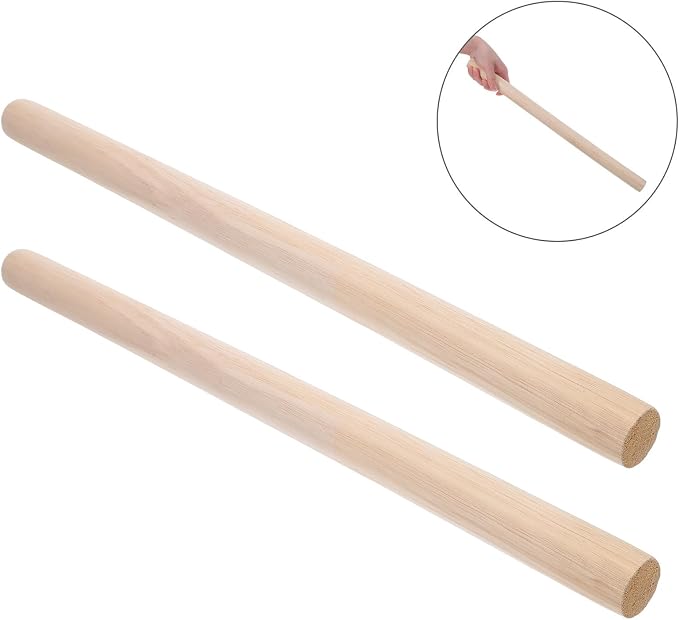 2pcs Wooden Dough Roller 50x3cm for Baking with Smooth Surface and Easy Cleaning, Kitchen Tool for Bread and Pizza Dough Rolling - Image 9