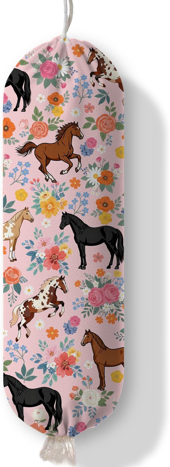 Horse Plastic Bag Holder Dispenser, Plastic Grocery Bag Organizer & Wall Mount Paper Trash Bags Saver Storage for Kitchen Home Pantry Decor, Horse Farmhouse Design by Ialtsidws