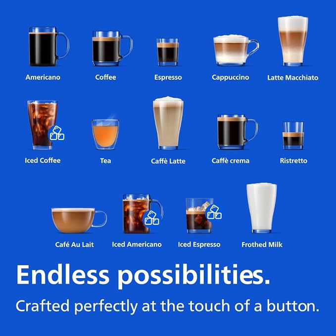 Philips 4400 Series Fully Automatic Espresso Machine, LatteGo Milk System, Integrated Grinder, 12 Hot & Iced Coffee Pre-Sets, Quick Start, SilentBrew, 15-Bar Pressure, Black Chrome (EP4444/90) - Image 2